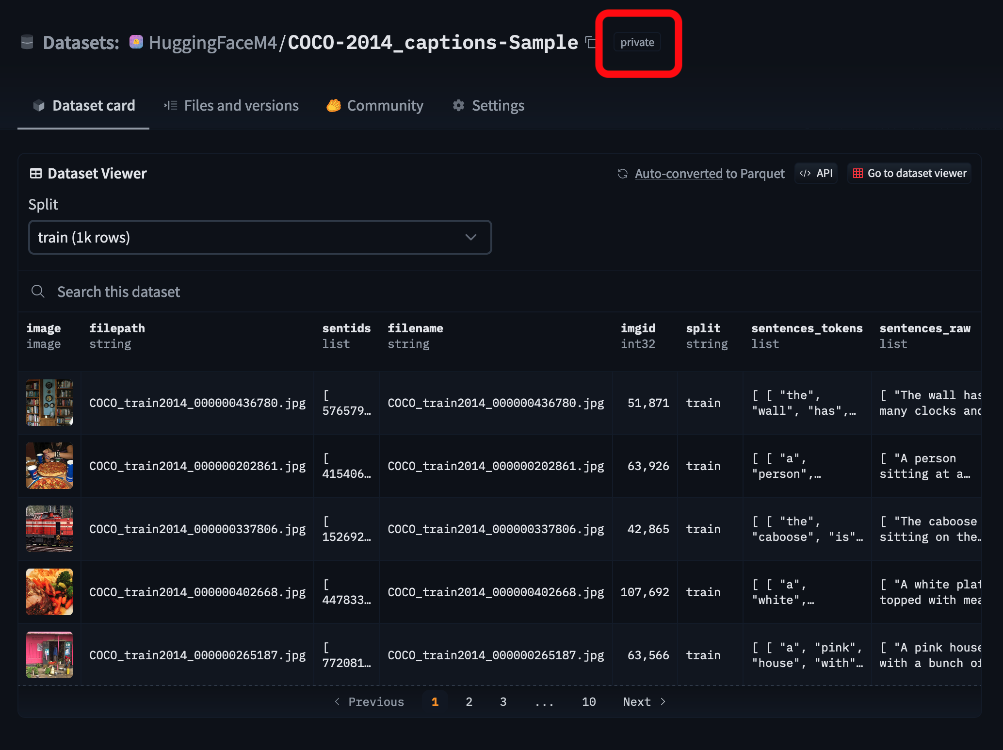 screenshot of Data Studio on a private dataset owned by a Team or Enterprise organization.